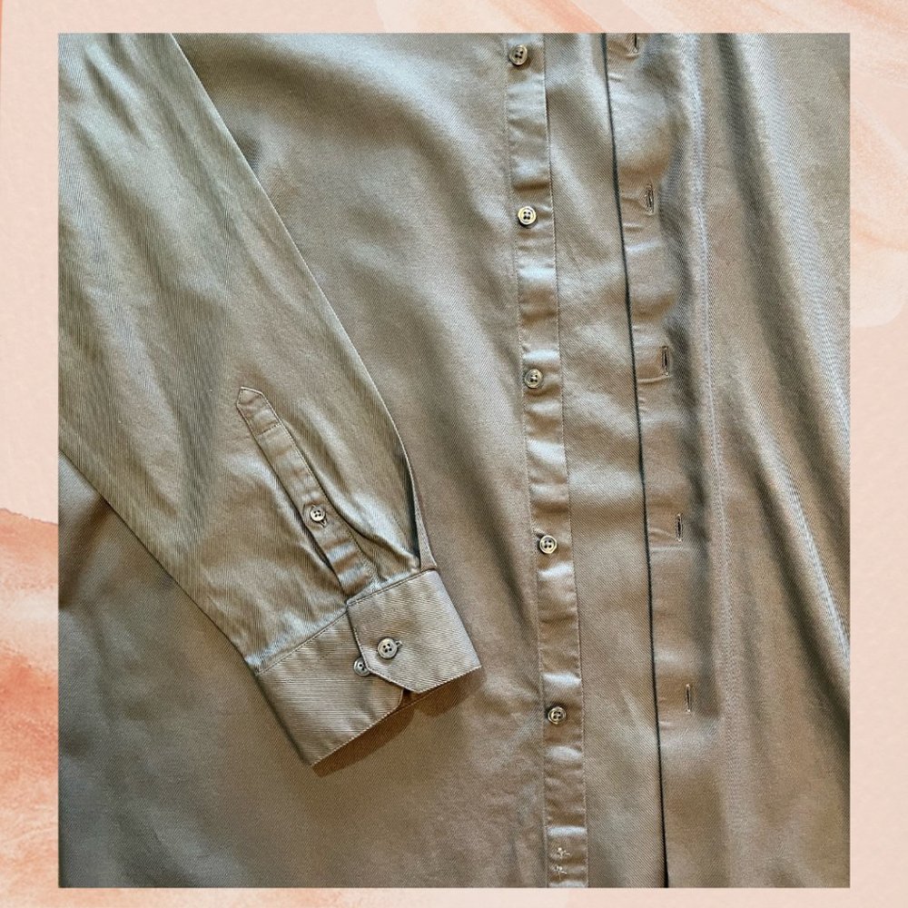 Apt. 9 Gray Soft Long Sleeve Button-Down Shirt - Picture 3 of 4